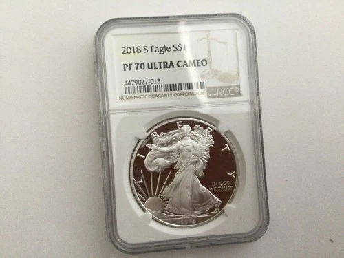 2018 S Proof American Silver Eagle NGC PF70 Ultra Cameo BOX