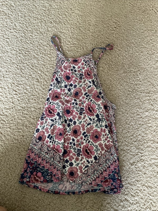 Billabong Womens Halter Top Small Floral Handkerchief Boho Hippie Festival Beach