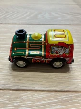 Vintage Tin Train Car Music Box, Retro Wind-up Toy, Showa Era Collectible