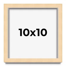 10x10 Solid Wood Picture Frame with UV Acrylic, Available in 6 Finishes