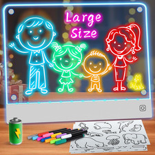 Rechargeable LED Drawing Board for Kids with 7 Colors, Magnetic LED Note Lumi Bo
