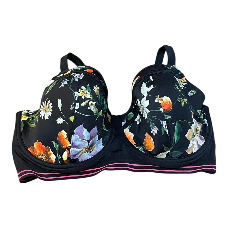 Freya Women’s Floral Swimsuit Top 36H Black Garden Party - Image 2 of 4