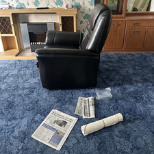 Black Leather Reclining Recliner Armchair Chair 85x85x100cm Indoor Adults