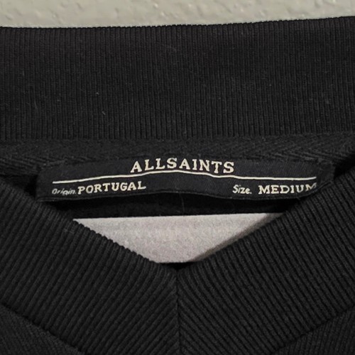 ALLSAINTS Nero Sweatshirt Men Sz Medium V Neck Long Sleeve Read - Picture 2 of 5