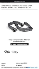 Zone Offroad F2302 (Original 2303)Upper Control Arm Kit 2021-2023 Ford Bronco
