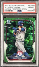 2023 BOWMAN SAPPHIRE ED CHROME PROSPECTS GREEN ALEJANDRO OSUNA 33/60 PSA 10