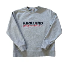 Kirkland Signature Sweatshirt MENS SMALL WOMENS MEDIUM Gray Crewneck Costco