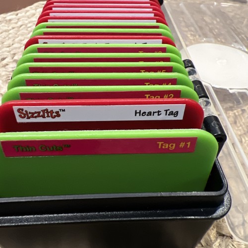 Sizzix Sizzlits Thin Cuts Window Cuts LOT 33 Christmas Hearts Round Shapes Tags - Picture 2 of 6