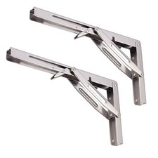 2Pcs Stainless Steel 14" Folding Table Bracket Shelf Bench Support Heavy Duty