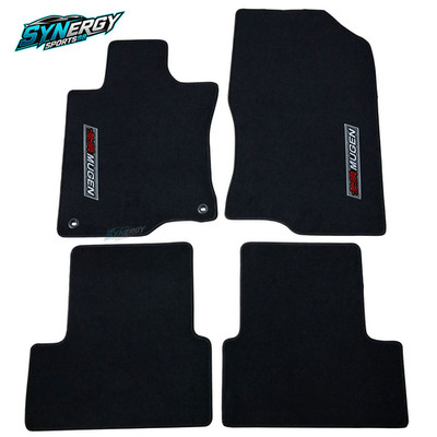 Floor Mats Fits 09-14 Acura TSX Black Nylon Carpets Front Rear w/ Emblem
