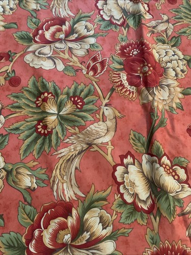 April Cornell Fabric MODA Indonesia Floral Birds Pink 4.5 Yards x 40” Cotton - Picture 3 of 14
