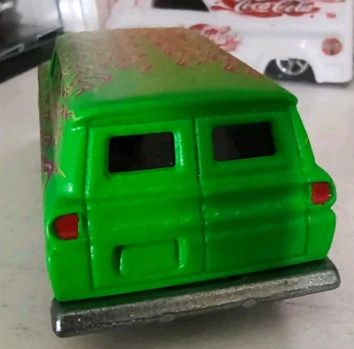 Panel GMC Hot Wheels 64 personalizado verde/llamas RealRiders, motor ¡RARO! Foto 4 de 4