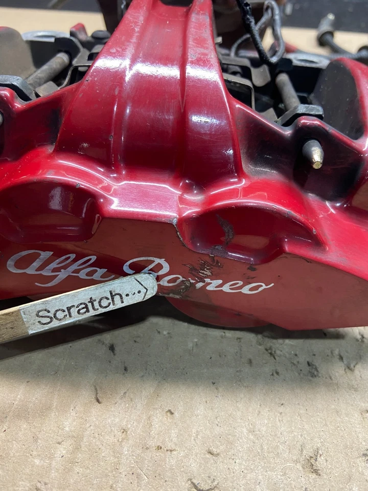 2017-2024 Alfa Romeo Giulia Red Brembo Brake Calipers Set OEM Q7188 PS - Image 2 of 4