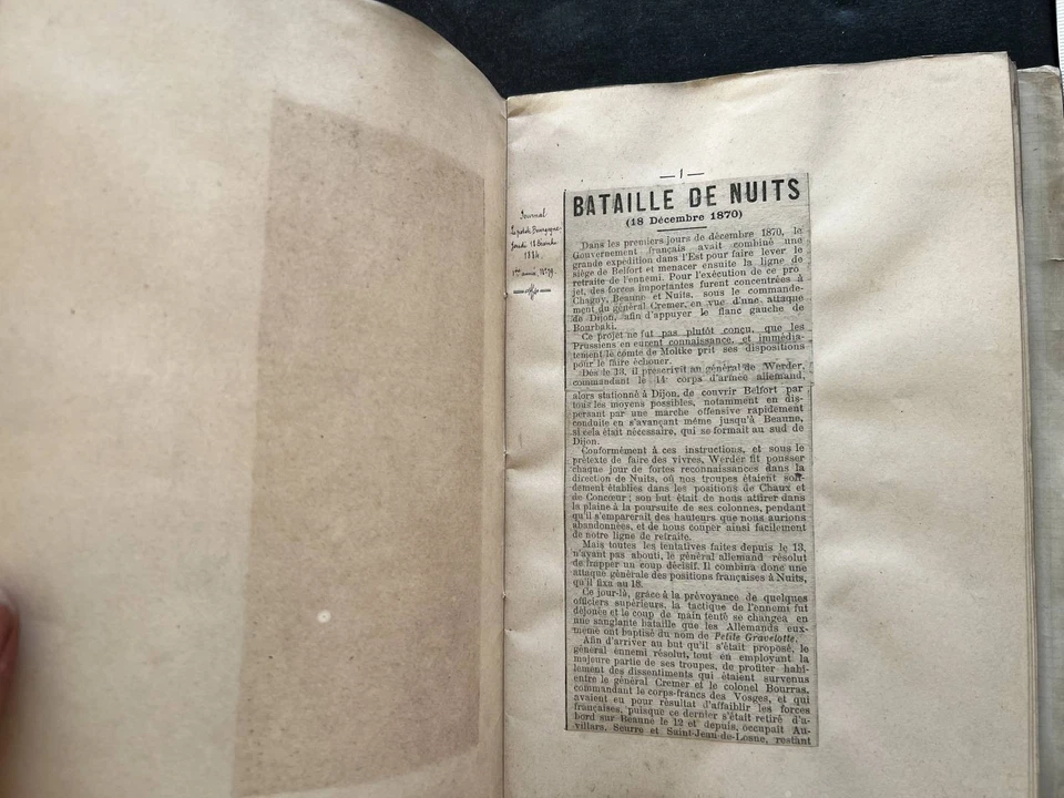 BATAILLE NUITS SAINT-GEORGES 1870 JOURNAL BOURGOGNE 1884 FOURIER DIJON GUERRE - Photo 4/4