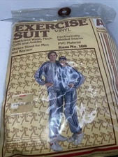 Vintage 1982 Academy Broadway Vinyl Exercise Suit Unisex Size X Large NEW Sealed