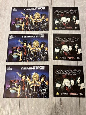 Gemini Five Babylon Raketen 6 x Promo Aufkleber Sleaze Schwedischer Rock selten 