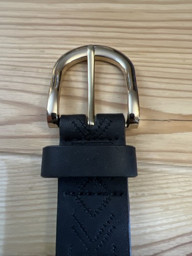 Sears black belt womens S/M Imitation Leather Gold Stud Pattern - Picture 2 of 9