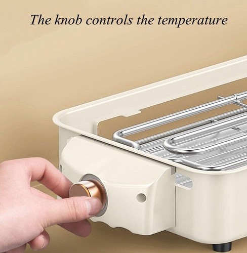 Electric BBQ Grill 2 Tier Smokeless Barbecue Pan Stove with Grill Plate & Tray - Picture 5 of 12
