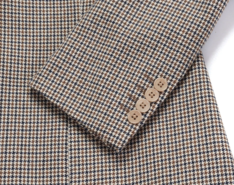 NWT PAL ZILERI BLAZER sport coat beige wool houdstooth luxury Italy 50 us 40 - Image 4 of 4