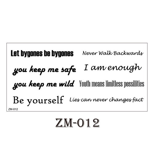 Mini Temporary Tattoo Stickers Waterproof Writing Words Letters Body Art DIY - Picture 13 of 21