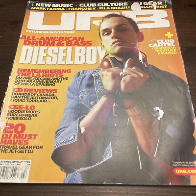 Urb magazine April 2002 Dieselboy Mark Farina Fila Brazillia DJ Hip Hop DNB EDM