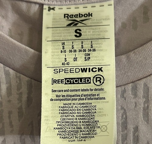 NWT Reebok Tee Speedwick Lavender Small - Picture 5 of 5