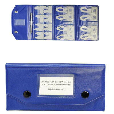 Fraction Radius Gage Set 25 pc 1//64/"-1//2/" Machinist Tool Inspection Fillet Gauge