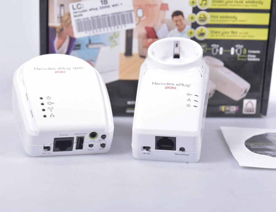 Hercules ePlug 200 WiFi Duo 300 Mbp/s LAN PowerLan für PC Mac Steckdose 4780727 - Bild 4 von 4