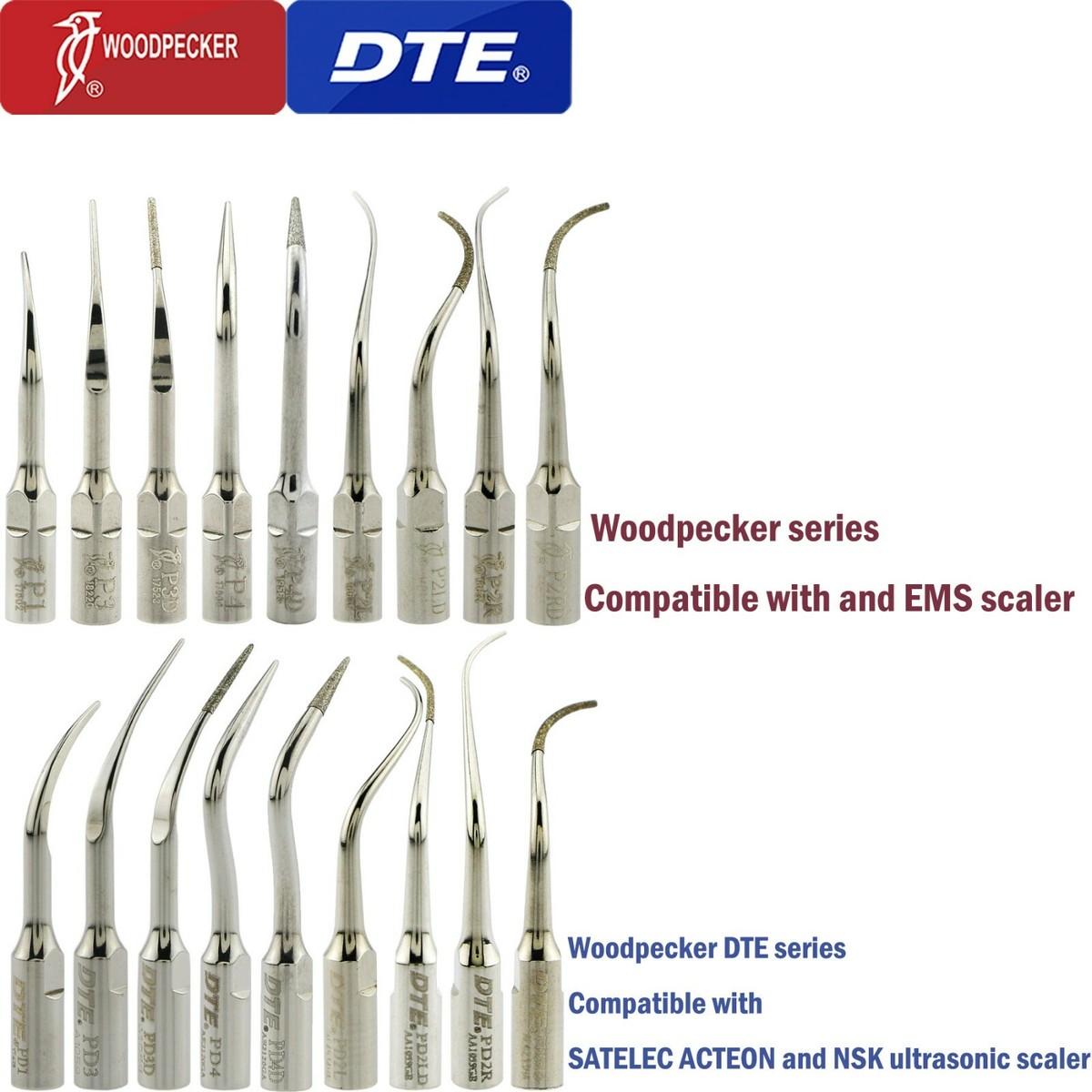 Woodpecker DTE Dental Ultrasonic Scaler Tip PD4D Diamond Coated Used For Preparing Good Endo Jaws Compatible Woodpecker DTE Dental Ultrasonic Scaler Tip PD4D Diamond Coated Used For Preparing Good Endo Jaws Compatible