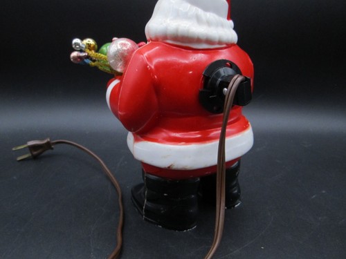 Babbo Natale Vintage Royalite Royal Electric Light Up 7" Plastica Dura - Ornamenti - Foto 7 di 9