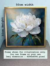 White Peony Printable Art– Floral Wall Art for Home Décor – Digital Download