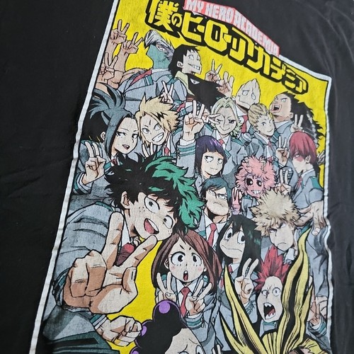 My Hero Academia Size 2XL Black Short Sleeve Distressed Graphic Print Anime - Picture 6 of 9