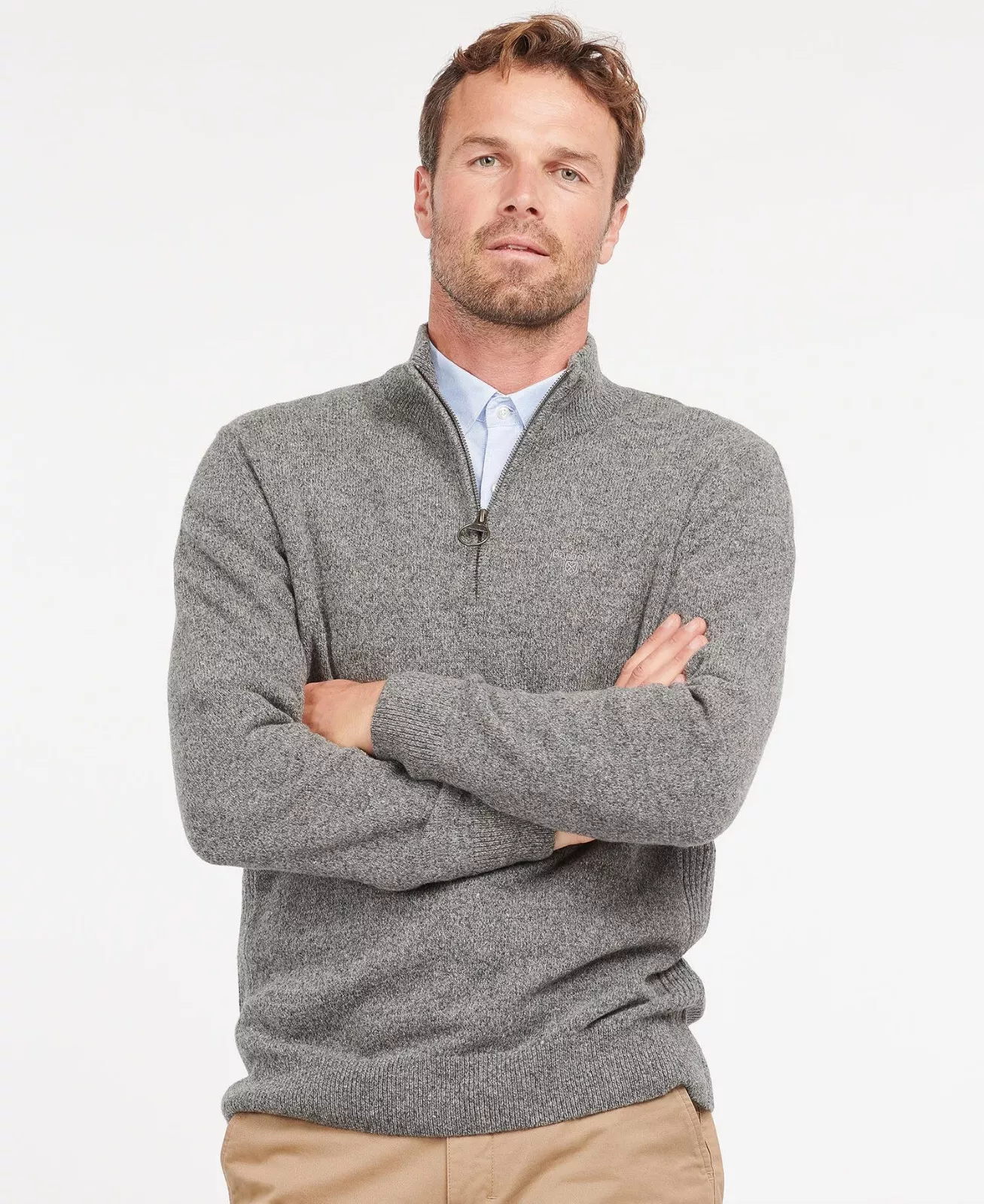 Half zip ribbed sweater sale
