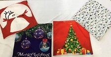 Christmas Pillow Covers 17x17  Throw Pillow Cases Set of 4 NEW 4 Designs