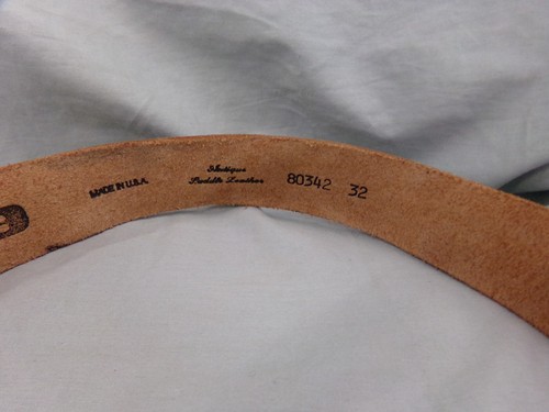 THE BUCKLE Mens Size 32 Brown Antique Saddle Leather Belt Made in USA ~ NWOT - Picture 3 of 4