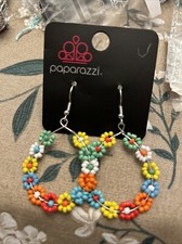 Paparazzi Fashion Jewelry Festively Flower Child Multicolor Hook Earrings