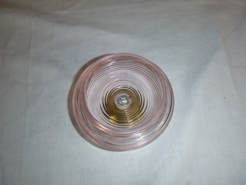 De colección Imperial Vidrio Rosa Caña Girada Bote Tocador 5.5" H - Imagen 4 de 9