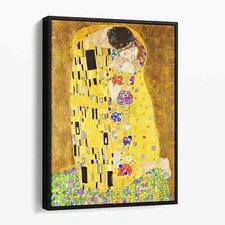 The Kiss by Gustav Klimt Famous Paintings Canvas Print Wall Art