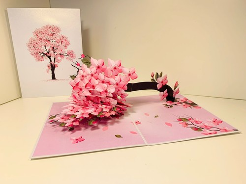Origami Pop Cards Cherry Blossom Tree Sakura Pop Up Greeting Card Happy Birthday - Picture 3 of 24