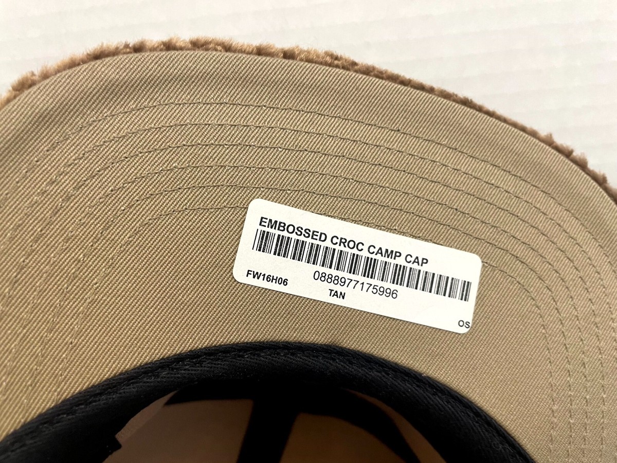 FW16 SUPREME EMBOSSED CROC VELVET CAMP CAP BOX LOGO 5 PANEL