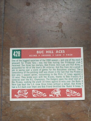1959 Topps #428 Buc Hill Aces (EX) wrinkle | eBay
