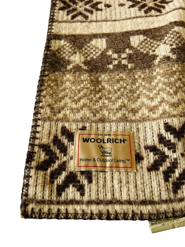 Woolrich Reversible Blanket 60x72 Brown Beige Sand Aztec Nature Made In USA - Picture 7 of 11
