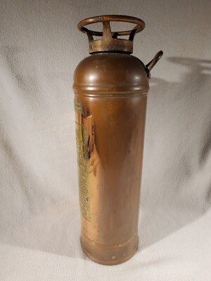 Vtg First Aid Copper Brass Fire Extinguisher 2 1/2 Gallon W.D.