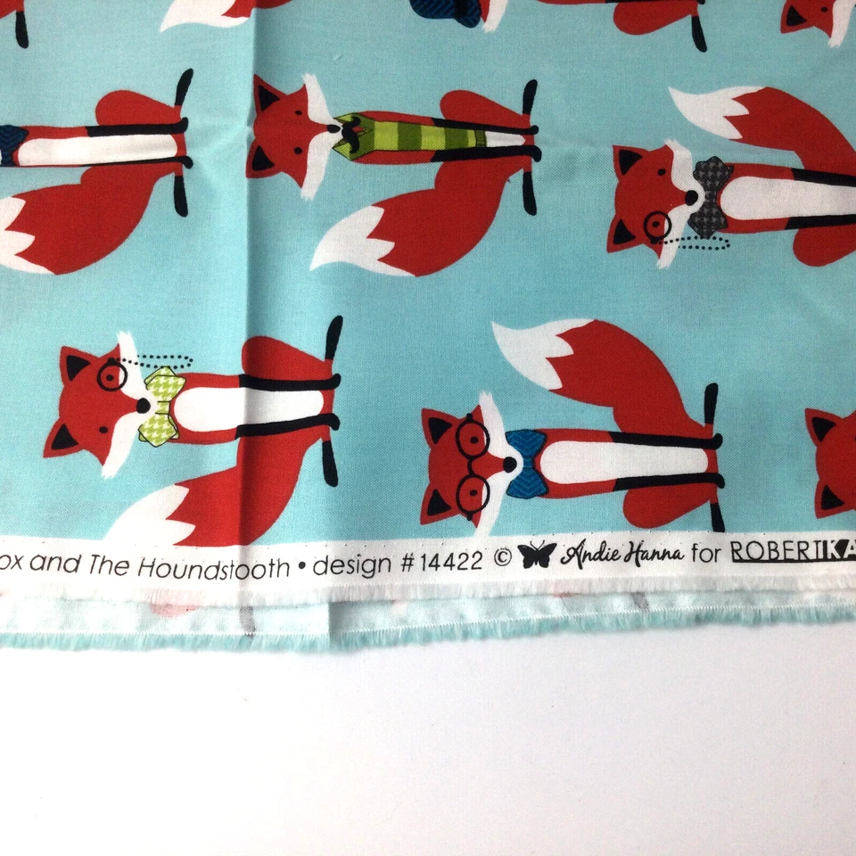 Tela Algodón Andie Hanna Robert Kaufman Fox and The Houndstooth 19 in x 43 in Foto 4 de 4
