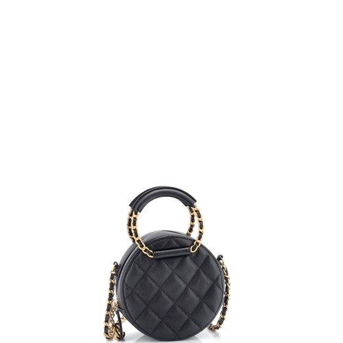 Chanel In The Loop Round Clutch with Chain Quilted Caviar Mini - Picture 3 of 8