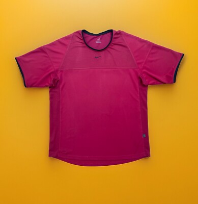 Vintage Nike Center Swoosh Dri-Fit UV Performance Stretch Shirt Men s Medium Red