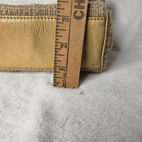 BOLSO PIRAMIDAL KATE SPADE BARRIL MERRYWOOD RITA LANA TWEED CHAROL HUESO CUERO - Imagen 8 de 11