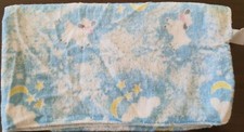 Vintage Riegel Receiving Baby Blanket Lamb Sheep Butterfly blue sky moon stars