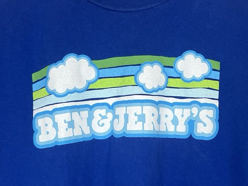 Ben & Jerry’s Blue Cloud Pattern T-shirt Staff Uniform 19x26” - Picture 4 of 7