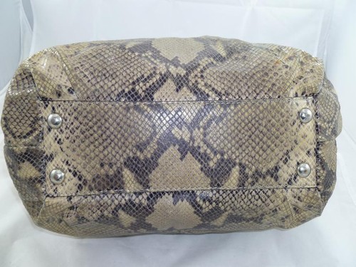 MICHAEL KORS USED/WEAR PYTHON EMB LEATHER CONVERTIBLE HOBO/SHOULDER BAG ID CHAIN - Bild 9 von 12